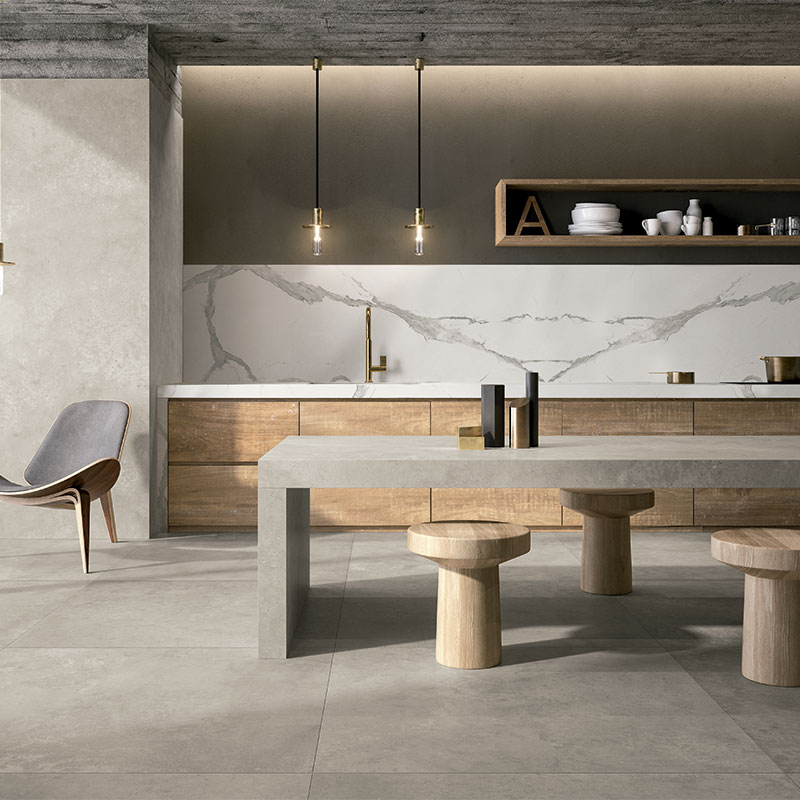 Concreto Urbano + Statuario Santorini